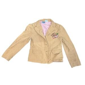 Lizzie McGuire Corduroy Jacket Girl 12 Disney Vintage Ruffle 90 Y2K Embroidered
